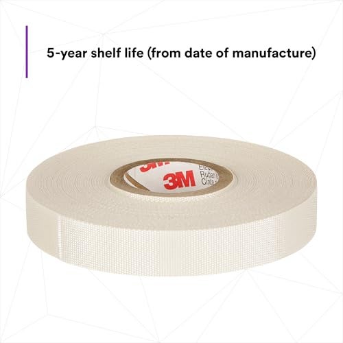 3M شريط لاصق كهربائي من 3M قماش زجاجي 27، ½ بوصة × 66 قدم، 1 لفة، لاصق غير تآكلي، حساس للضغط، درجة حرارة عالية، حماية من التآكل، 7 ميل منسوج - Image 5