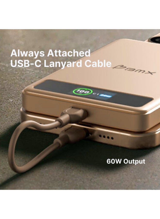 BMX SolidSafe™ 5K Magnetic Power Bank | Solid State Technology, Safe and Efficient, TSA Flight Approved, 15W/20W Wireless/Wired, USB-C Fast Charging, Info Display, Compact & Lightweight - Silver - Image 4