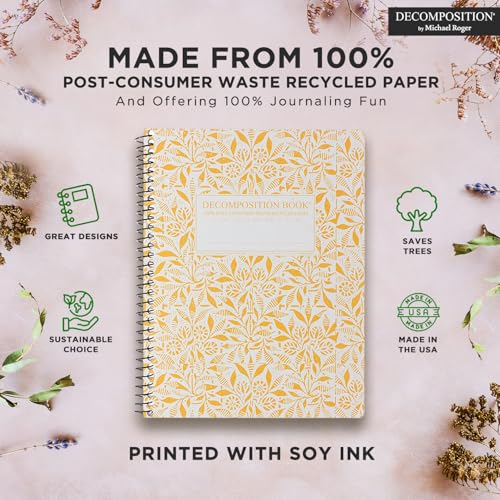 Decomposition Fields of Plenty College Ruled Spiral Notebook - 9.75 x 7.5 Journal with 160 Lined Pages - 100% Recycled Paper - Cute Notebooks for School Supplies, Home & Office - Made in USA - Image 3