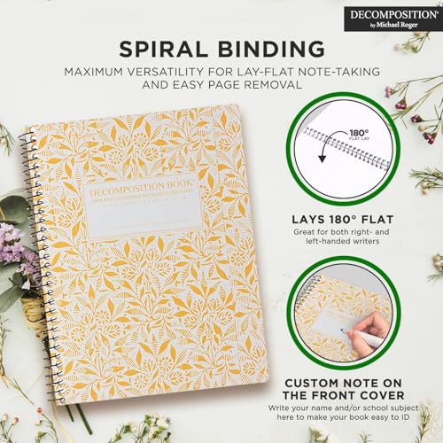 Decomposition Fields of Plenty College Ruled Spiral Notebook - 9.75 x 7.5 Journal with 160 Lined Pages - 100% Recycled Paper - Cute Notebooks for School Supplies, Home & Office - Made in USA - Image 5