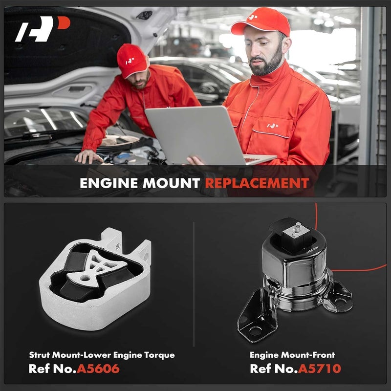 A-Premium 2PCS Engine Motor Mount and Torque Strut Mount Set for Ford Fusion 2013-2019 L4 2.5L - Image 2