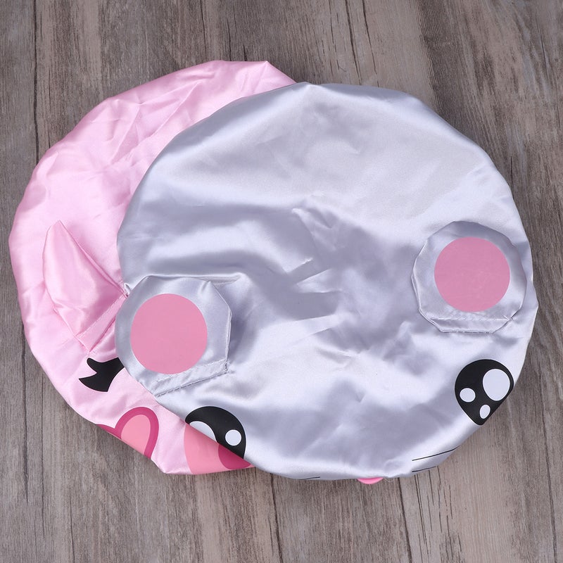 🧸 قبعة استحمام من الفينيل مقاومة للماء بتصميم فأر صغير وخنزير وردي - Image 1