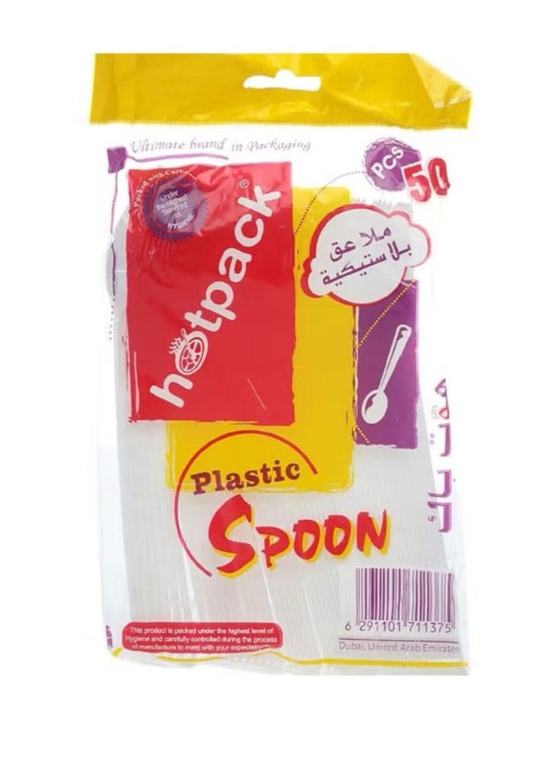 Hotpack 50-Piece Disposable Dessert Spoon Set - Image 2
