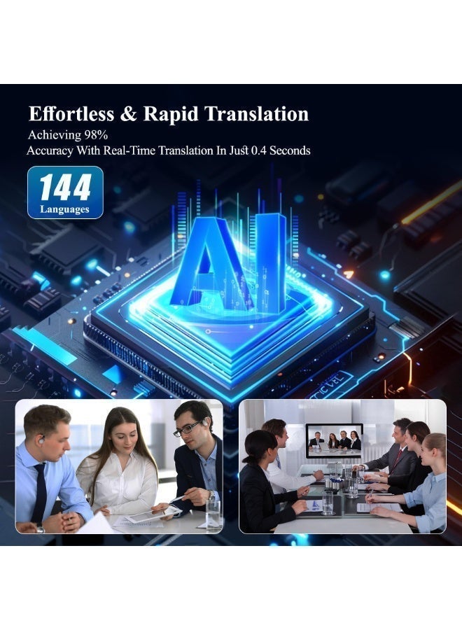 Jliyru AI Language Translator Earbuds, OWS Real-Time 3-in-1 Translation Earbuds 144 Languages & Accents, Wireless Headphones fit iOS & Android, Translation Device for Travel Business Learning - Image 3