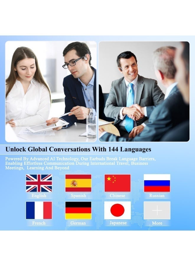 Jliyru AI Language Translator Earbuds, OWS Real-Time 3-in-1 Translation Earbuds 144 Languages & Accents, Wireless Headphones fit iOS & Android, Translation Device for Travel Business Learning - Image 5