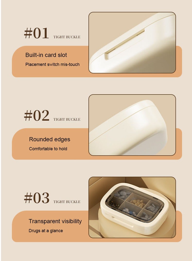 Generic 6 Compartments Portable Pill Box Travel Pill Organizer, Everyday Pill Organizer, Folding Design Pill Box for Wallet Pocket for Vitamins, Cod Liver Oil, Supplements and Medication - Image 5