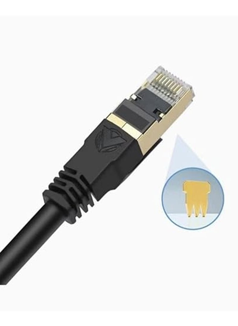 ASA ASA CAT8 Ethernet Cable Gigabit Internet High Speed 40Gbps 2000MHz RJ45 Network Cable Double Braided Compatible with Gaming Adapter PS4 PS5 PC Router TV Xbox for Router (2M)  - Image 3