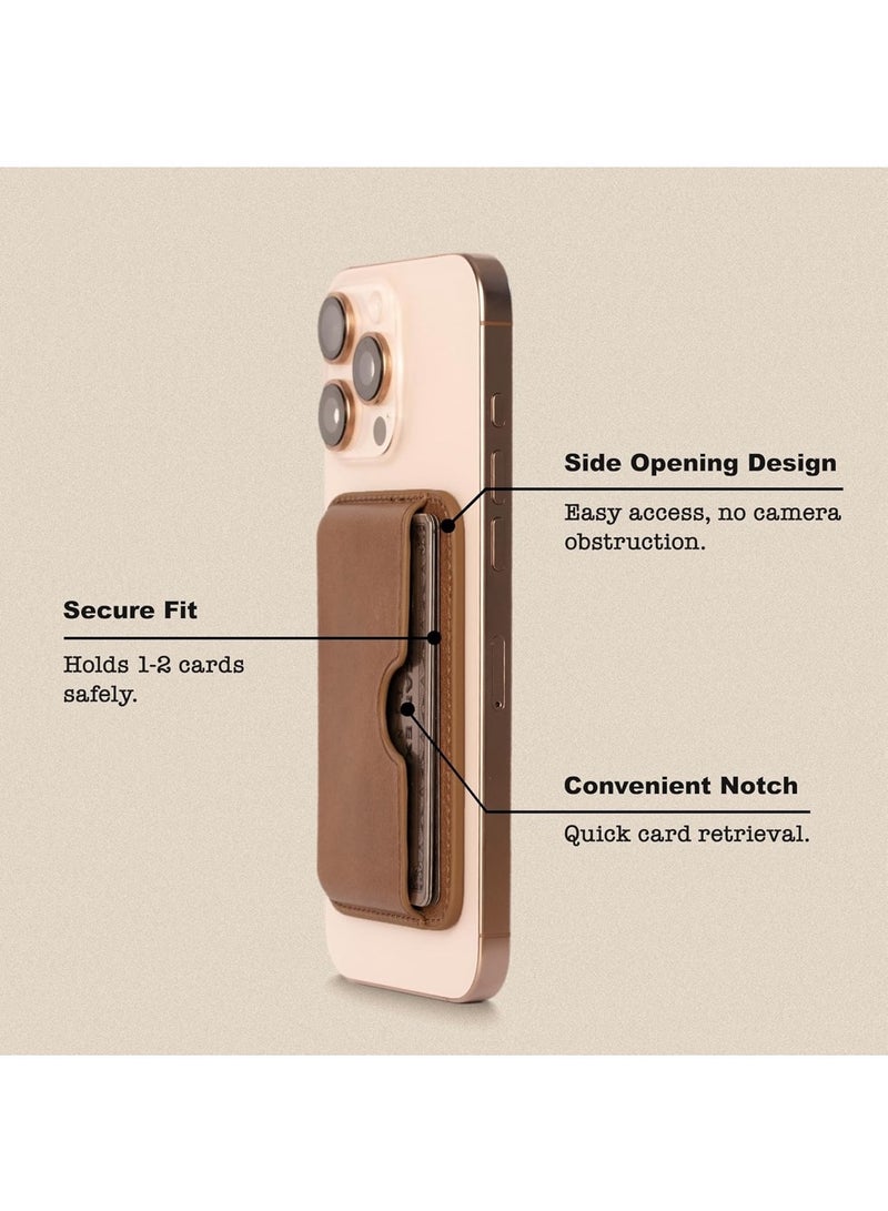 Handcrafted Italian Leather Phone Card Wallet - [Camera Protector ] - [MagSafe] - [Slim and Strong Magnetic] - [2-3 Cards Holder] -for iPhone /1716/15/14/13/12 Series - Image 3