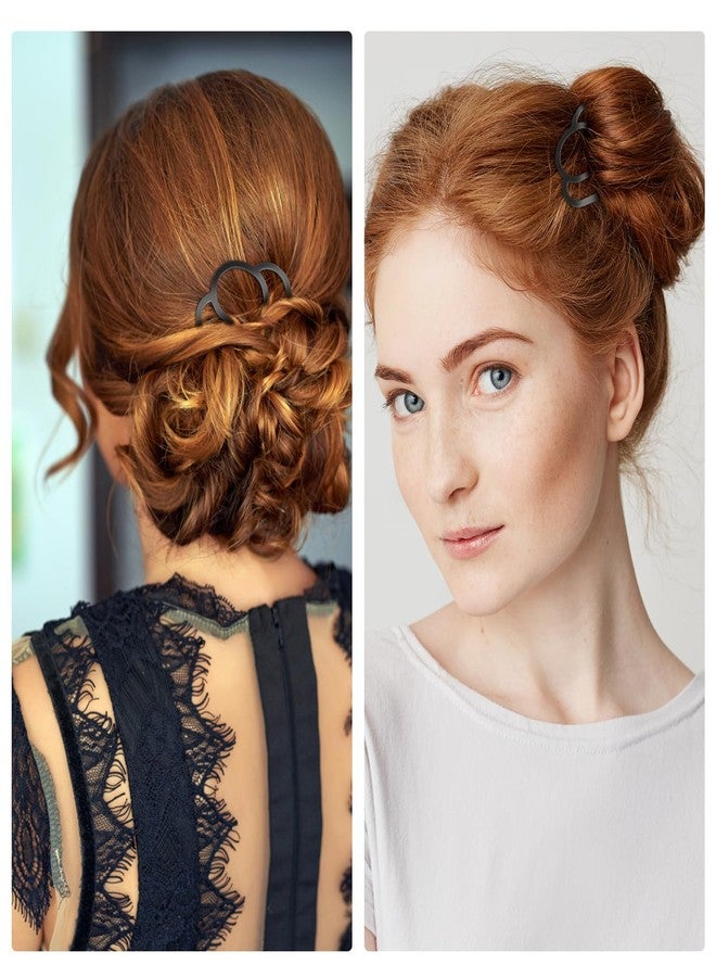 Amabro 6 Pcs Metal Hair Fork Clip, U Shape 4 Prong Updo French Styling Side Twist Pins, Hair Buns Accessories for Women Formal Casual Occasions Daily Wear Weddings Parties Banquets - Image 3