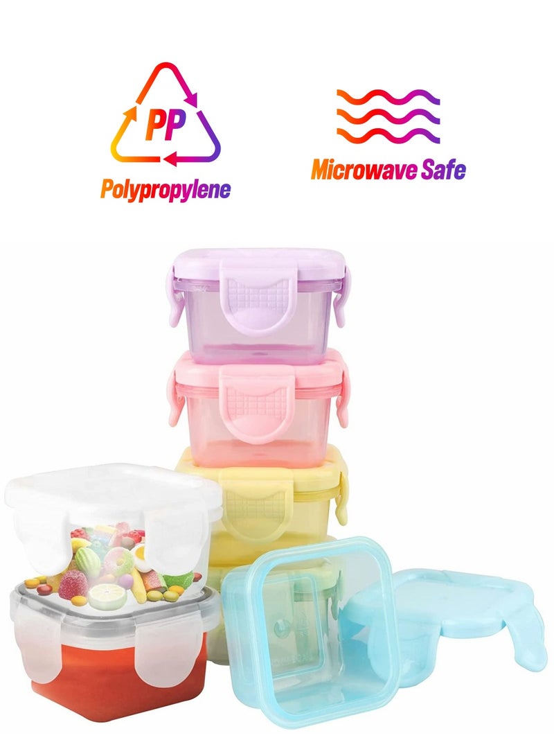 7 Pcs Dressing Containers for Lunch Box, 60 ML Small Condiment Containers with Lids, Leakproof, Reusable Salad Dressing Container To Go for Adults, Kids, Mini Subpackage Fresh-keeping Box - Image 1