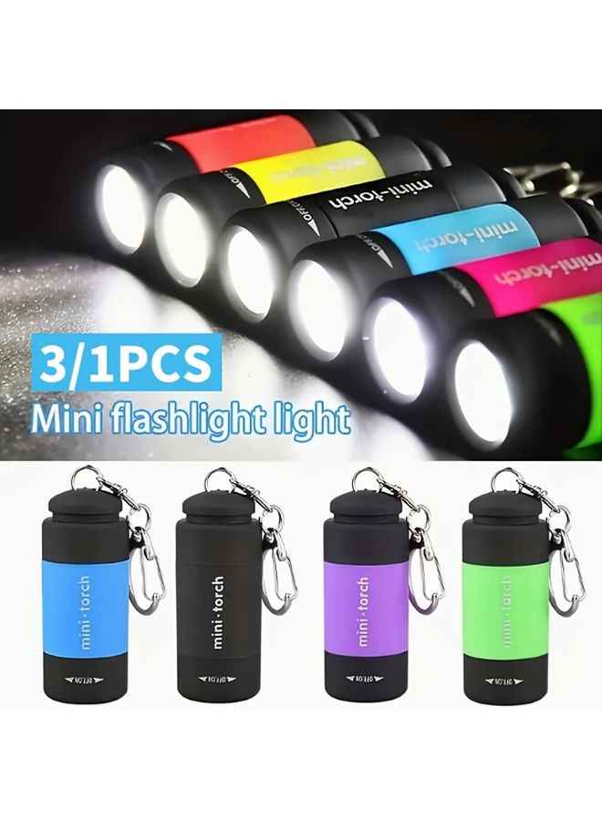 Red Mini LED Flashlight Portable High Brightness USB Rechargeable Keychain Light For Camping Emergency - Image 2