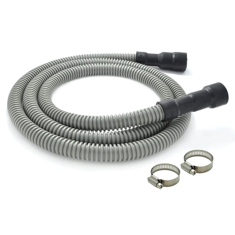 TT FLEX Universal Dishwasher Drain Hose - 6 Ft Discharge Hose - Corrugated And Flexible Dishwasher Hose Drain Replacement With Clamp - Image 1