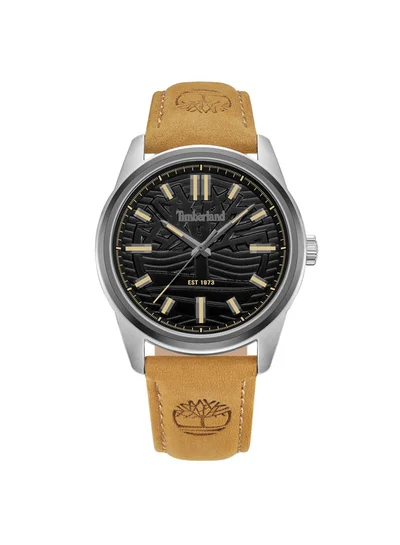 تمبرلاند Men's Northbrdige 45 mm Men's Multifunction Watch Black Dial  & Brown Leather Strap