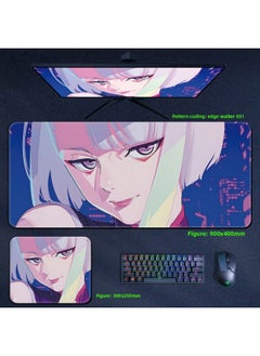 Cyberpunk Edge Walker Mouse Pad Computer Desktop Pad Lucy Edge Runner Cyberpunk 2077 Surrounding-Color:900x400x5mm-Pattern:Edge Walker 031
