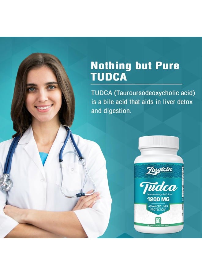 Zingicin Tudca Supplement 1200Mg - 60 Vegetarian Capsules, Powerful Tudca Biliary Salts Supplements For Liver, Digestion - Image 2
