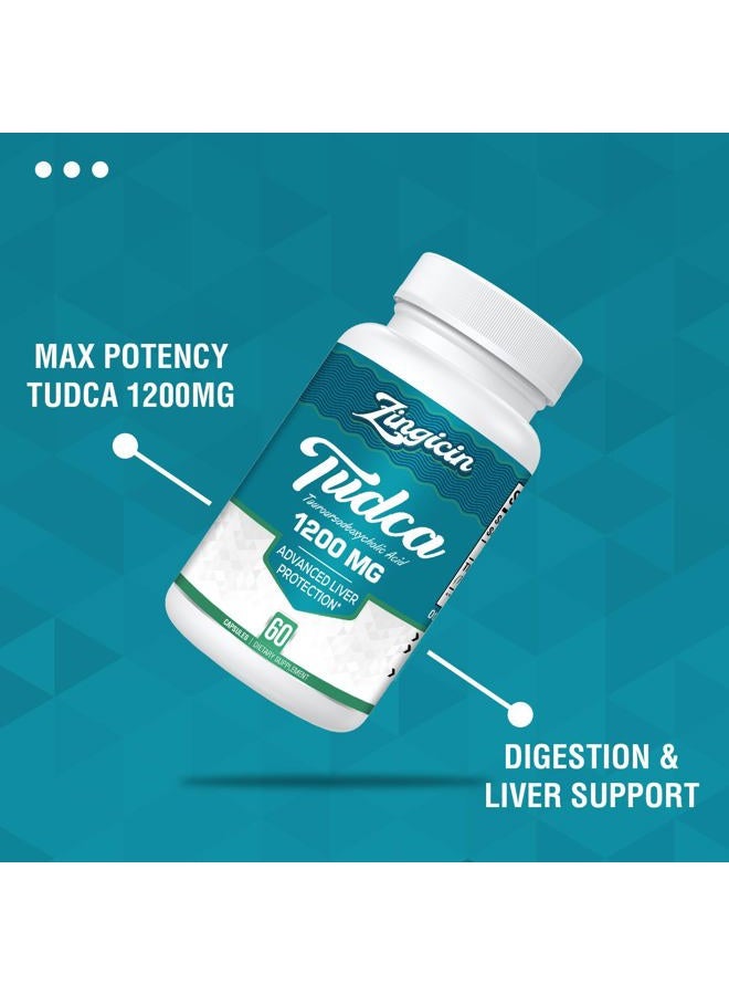 Zingicin Tudca Supplement 1200Mg - 60 Vegetarian Capsules, Powerful Tudca Biliary Salts Supplements For Liver, Digestion - Image 5