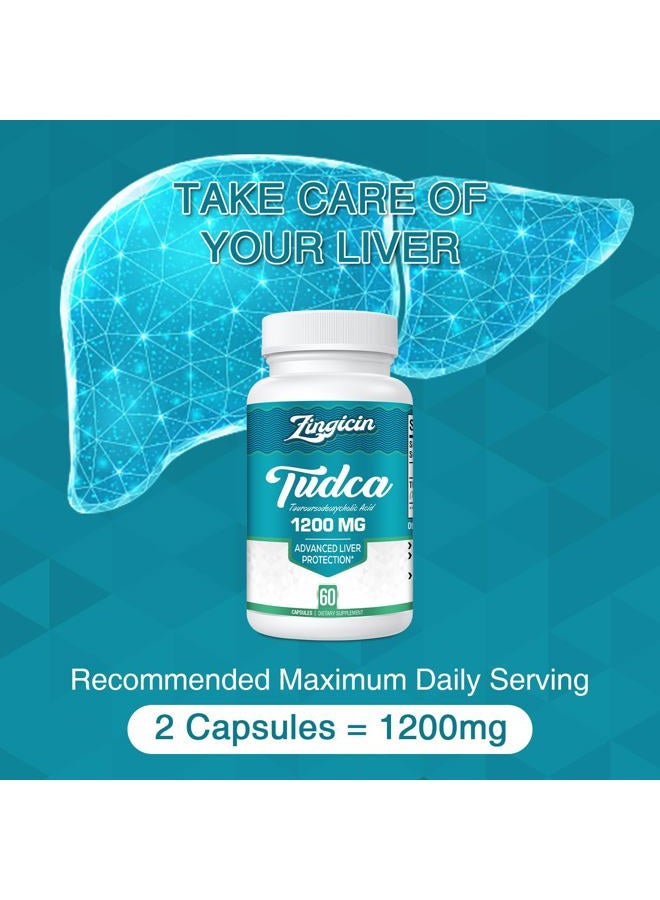 Zingicin Tudca Supplement 1200Mg - 60 Vegetarian Capsules, Powerful Tudca Biliary Salts Supplements For Liver, Digestion - Image 3
