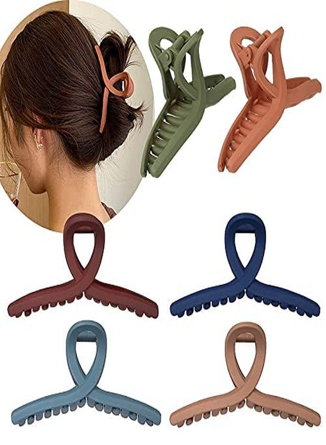CHANDERKASH 6PCS Hair Claw Hair Clutcher Jaw Clamp Clips 4.3" Nonslip Strong Hold Butterfly Clip Clamp - Image 1