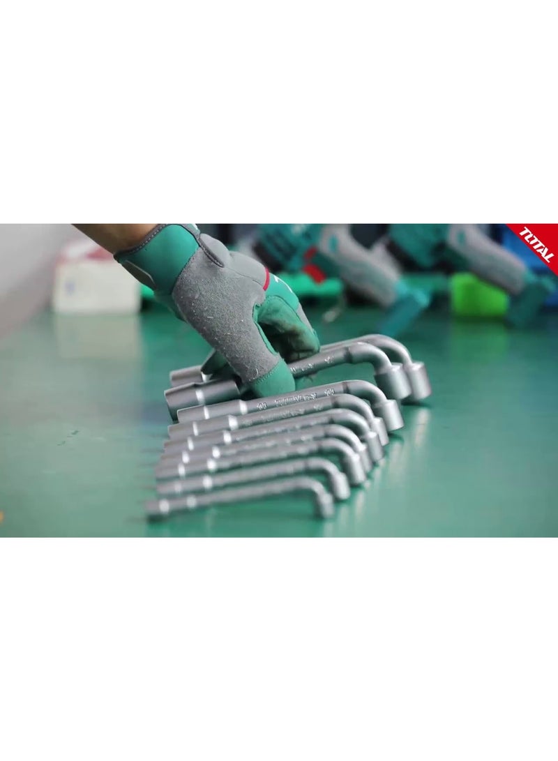 TOTAL 9-Piece L-Angled Socket Wrench Set – CR-V Steel, Drop-Forged, 7–19mm, Heavy-Duty Hand Tools for Auto, Bike & Home Repair-TLASWT0901 - Image 2