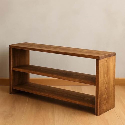 Dantawood Handmade Wooden Shoe Storage Bench – Entryway Shoe Organizer Rack for Mudroom, Hallway, and Small Space Organization- 2 Tier - Image 3