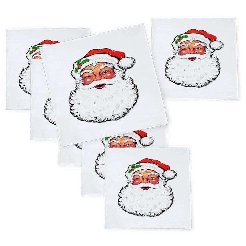 Khakee 6 Pcs Christmas Theme Silk Table Napkins 10x 10 for Xmas Decoration Christmas OrnamentsChristmas Giftxmas21754 - Image 1