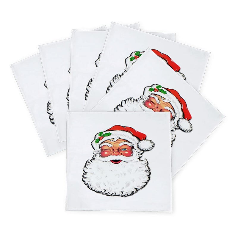 Khakee 6 Pcs Christmas Theme Silk Table Napkins 10x 10 for Xmas Decoration Christmas OrnamentsChristmas Giftxmas21754 - Image 2