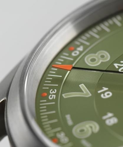 Hamilton Watch Khaki Field Titanium Auto | Swiss Made | 38mm Titanium Case | Green Dial Analog Watch | Brown Leather Strap (Model: H70205860) - Image 3