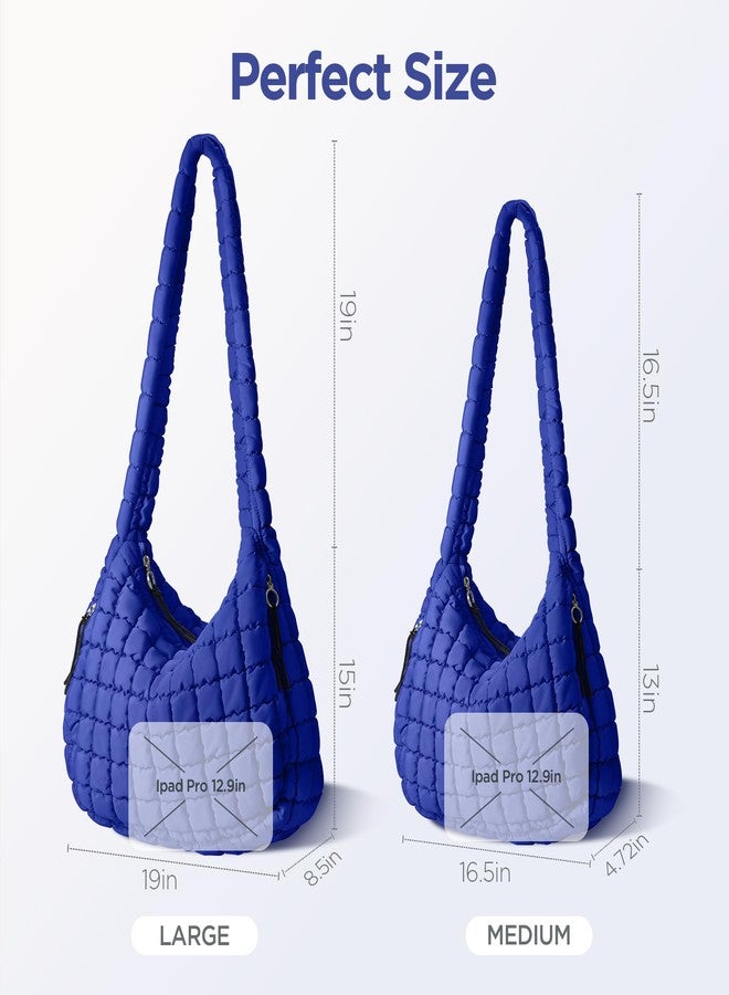 Babysun Puffer Tote Bag for Women Large Quilted Tote Bag Quilted Carryall Bag Soft Puffy Crossbody Bag Hobo Handbags Puff Purse - Image 2