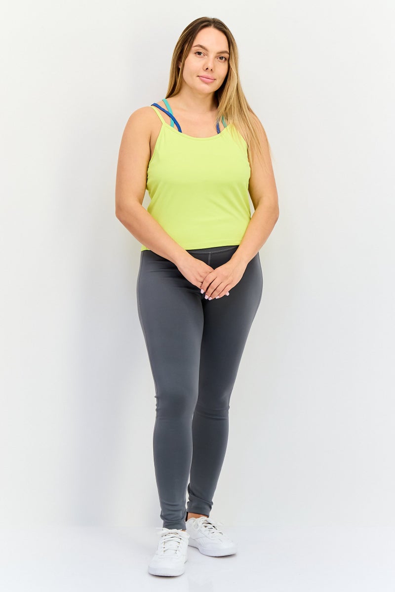 FILA تي شيرت تدريب بلا أكمام للنساء، أصفر نيون - Image 3