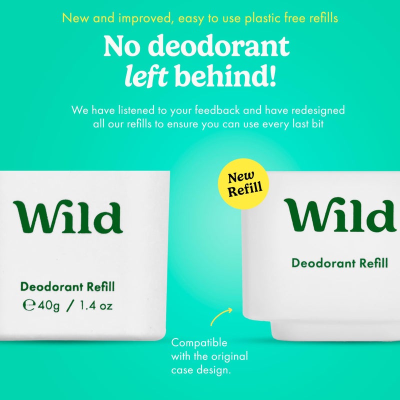 Wild Aluminum Free Refillable Deodorant Variety Pack for Men & Women - 98% Natural Ingredients - Includes Fresh Cotton & Sea Salt, Cherry Blossom, Coconut & Vanilla Scents - Long Lasting Protection - Image 2