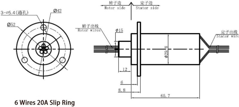 Taidacent 6 Wire & 12 Wire 2A to 30A Slip Ring Collector Rotary Electrical Contact Joint Connector - Image 2