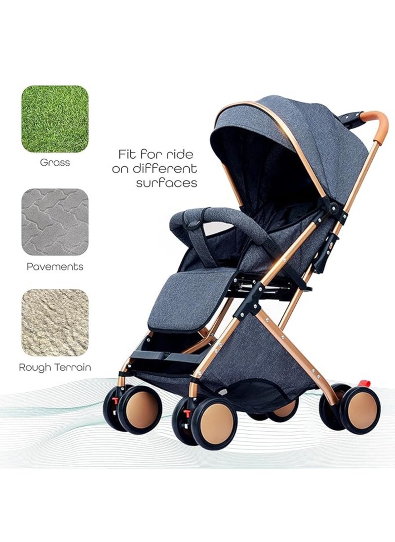 MAAS - A Stroller that can be Folded with One Hand and has a Multi-Point Safety System that can be Carried On the Plane and Stored with Ease - Gray - Image 1
