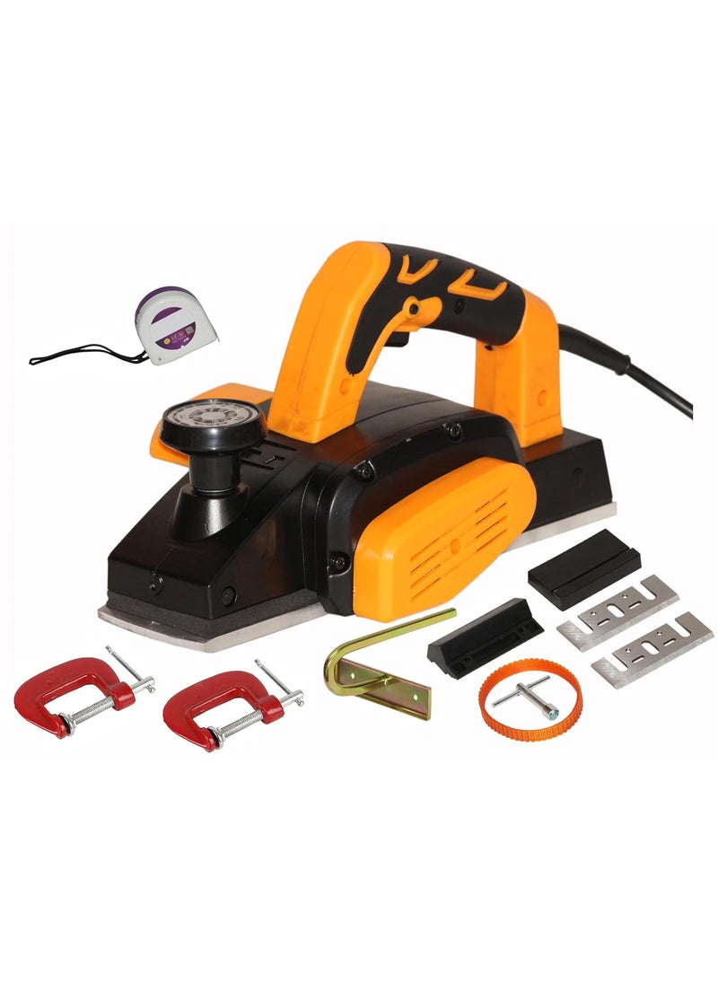 Digital Craft Digital Craft Wood Planer 800W Machine of Carpentry HighPower MultiFunction Electric Planer Professional Woodworking Machine Electric Wood Planer Machine 82mmTape 3Mtr2 G Clamp 