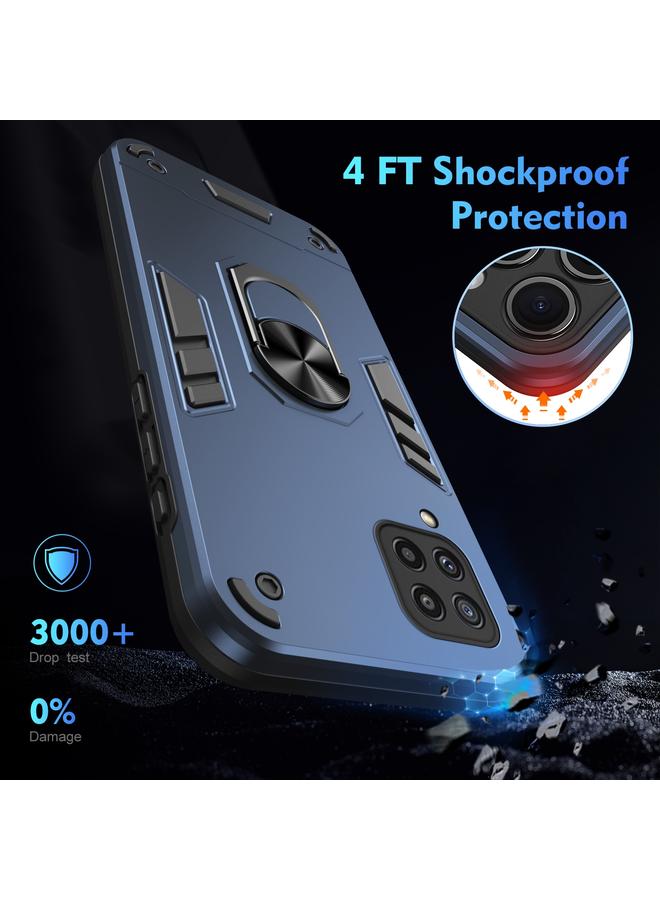 اس-توب جراب لهاتف Samsung Galaxy M32 جراب هاتف مزود بحلقة معدنية مقاومة للصدمات - Image 4