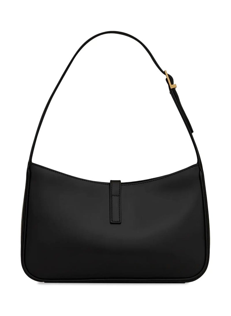 حقيبة هوبو جلدية نسائية من YSL Le 5 à 7، حقيبة توت نسائية، حقيبة كتف نسائية، حقيبة يد نسائية، حقيبة سفر نسائية، أسود