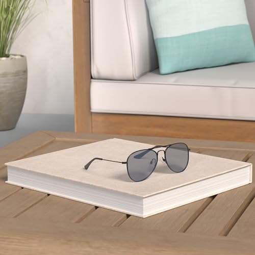 COASION Classic Polarized Small Aviator Sunglasses for Kids Baby Girls Boys Age 2-10 50MM (Black Frame/Grey Lens) - Image 2