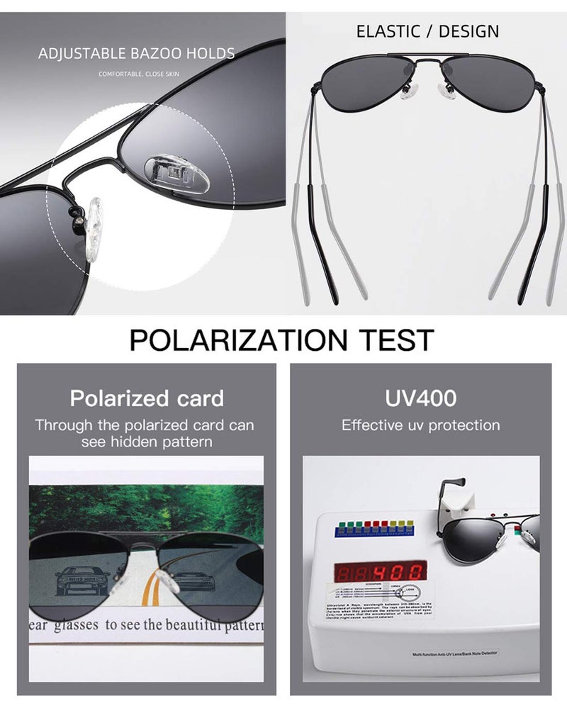 COASION Classic Polarized Small Aviator Sunglasses for Kids Baby Girls Boys Age 2-10 50MM (Black Frame/Grey Lens) - Image 5