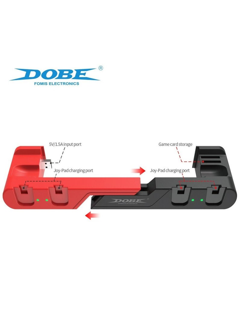 DOBE Fast Power Dock Multifunction 6 in 1 Charging Base For Switch Joypad Handle Joystick Charger Station With USB Port Blue And Red - Image 5
