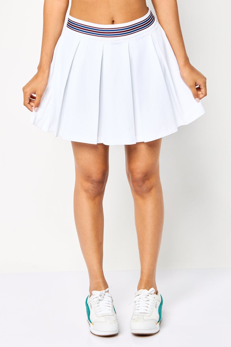 LACOSTE Women Brand Logo Mini Skort, White  - Image 1