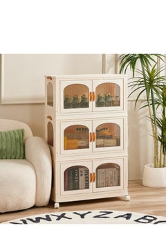 Generic Multifunctional Folding Storage Cabinet, Clothes, Shoes, Hats And Bags Storage Cabinet, Cosmetics Storage Box, Coffee, Milk, Drinks, Snacks Storage Box, 55*32.5*96.5cm, 3 Layer  - Image 1