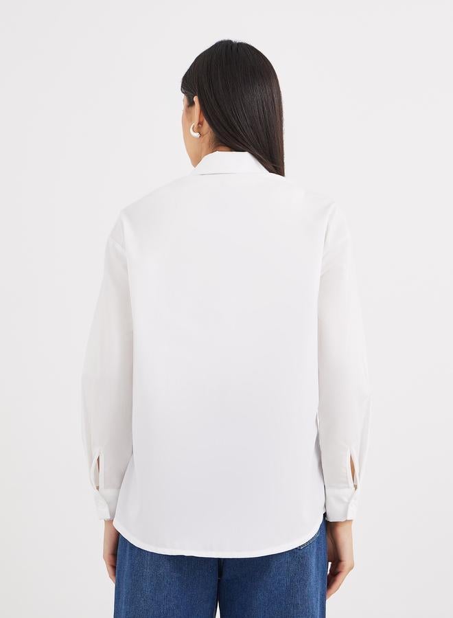 Styli Contrast Zipper Oversized Long Sleeve Shirt - Image 5