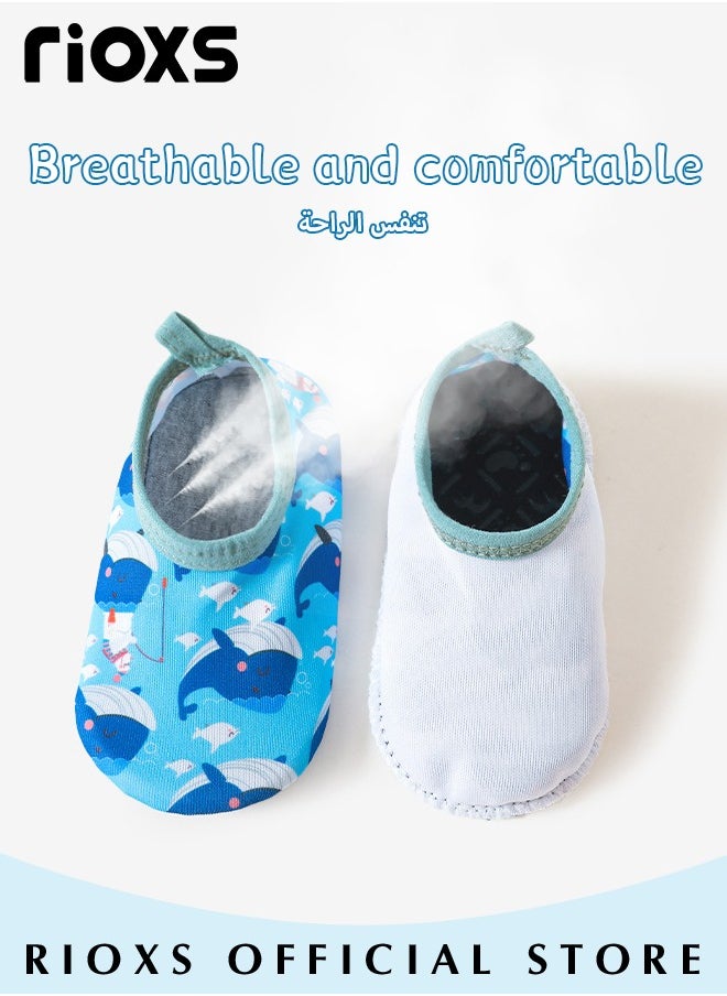 RIOXS - Infant Toddler Baby Boys Girls Water Socks Non-Slip Socks Barefoot Quick-Dry Non-Slip Swim Socks Aqua Water Shoes For Beach Swimming Pool Water Park - Image 1