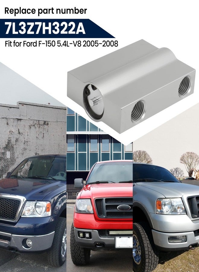 Foruly Automatic Transmission Oil Cooler-Valve, Replace 7L3Z7H322A, Fit for 2005-2008 Ford F-150 5.4L-V8, Thermostat Valve Auxiliary Transmission Oil Cooler Replacement Aluminum - Image 2