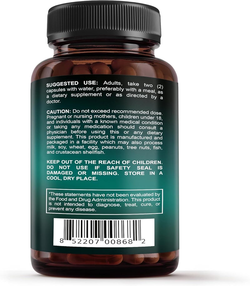 Sunergetic مكمل سونيرجيتيك بريميوم لدعم صحة الرئة  تطهير الرئة  مكمل ديتوكس مع ورق المولين NAC بروميلين  بوسويليا  صيغة صحة الرئة للتنفس  صحة الشعب الهوائية  60 كبسولة - Image 3