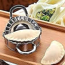 FEDDE 2 Pcs ofStainless Steel Dumpling Maker Momos Maker Dough Press Mould Wrapper Dough Cutter for Kitchen Making Tools Size is Same - Image 1