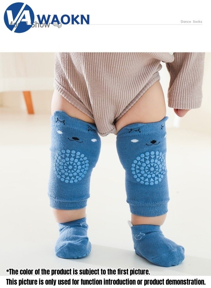 WAOKN 3 Pairs of Baby Knee Pads + 3 Pairs of Non-Slip Cotton Socks for Baby Children Animal Design Baby Crawling  Crawling Knee Pads Baby Crawling Aid  multicoloured - Image 5