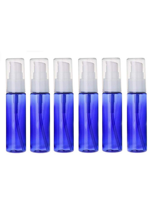 SYBL 6Pcs 30Ml1Oz Empty Refillable Plastic Lotion Pump Bottles Portable Cosmetic Makeup Sample Storage Container Vial Pot For Shower Gel Shampoo Toiletries Liquid(Blue) - Image 1