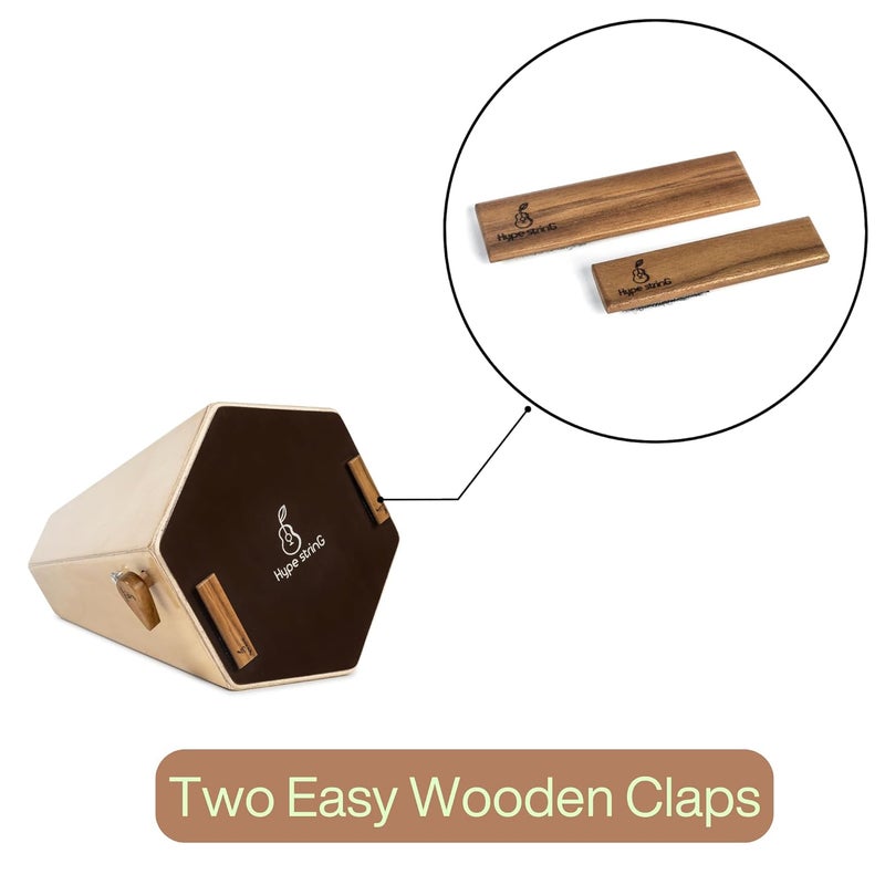 Hype String Cajon Attachments Set of 3 –Teak Wood Percussion Accessories (Jingle, Ghungroo, Claps) - Image 3