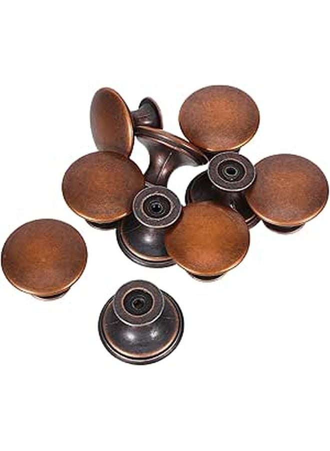 Red Bronze Retro Round Cabinet Pulls Single Hole Kitchen Drawer Handles 10pcs - Image 1