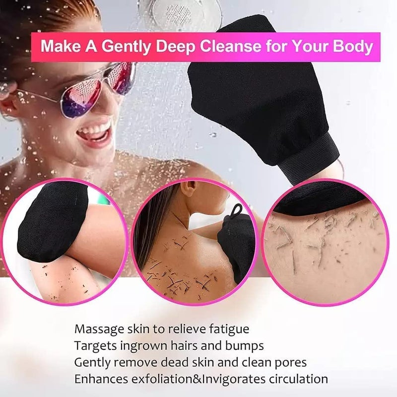 HETVIN Exfoliating Glove for Body Scrub- Body Scrubber Exfoliator Mitt for Use at Shower or Bath- Exfoliating Body & Face Dead Skin Remover- Korean Style Exfoliating Women & Men Washcloth- Pack of (1) - Image 5